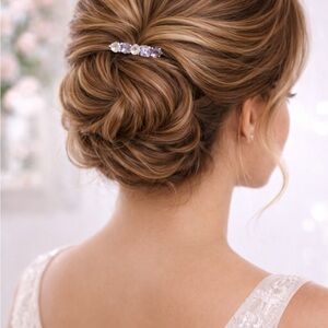 Paparazzi Silver and Purple Gem Hair Pin